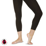 Black Dance Leggings. Calf Length Black Cotton Leggings