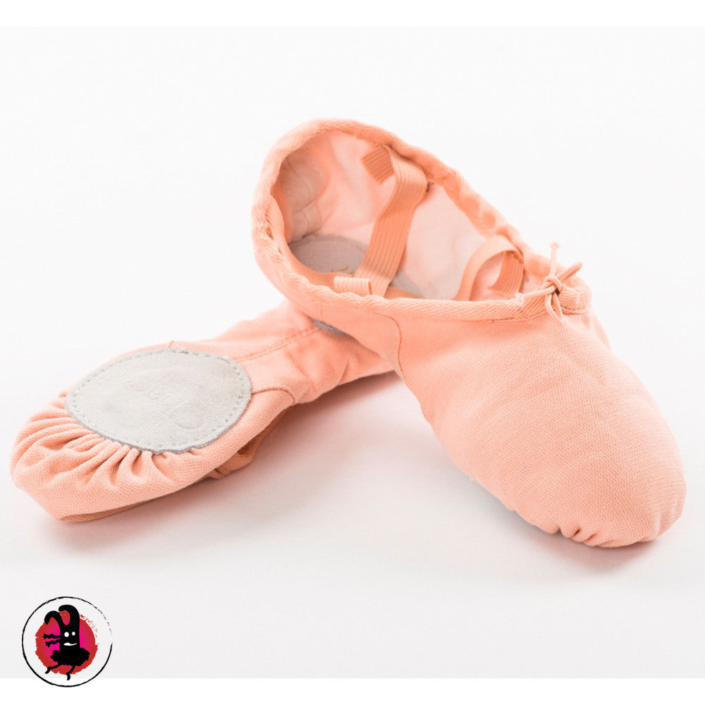 Chacott Canvas Ballet Shoes. Pink, Black & White